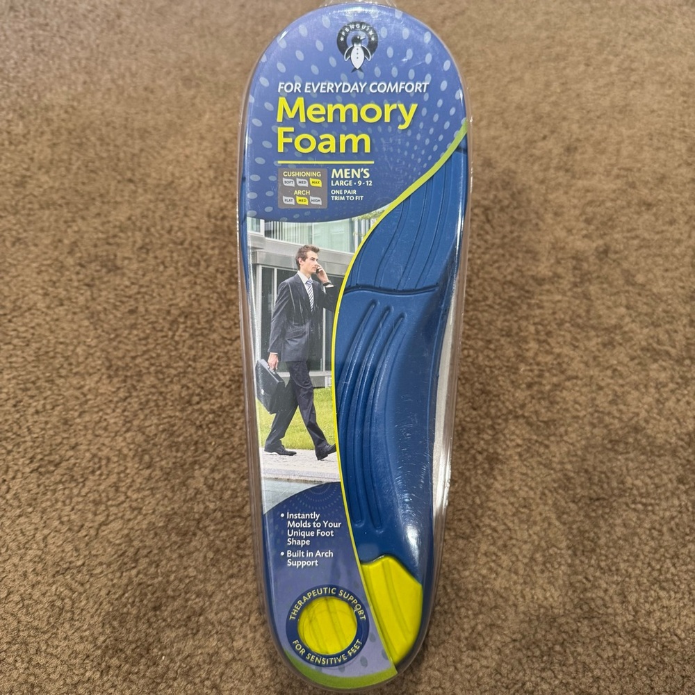 Memory Foam Insoles for Men 9-12 Everyday Comfort